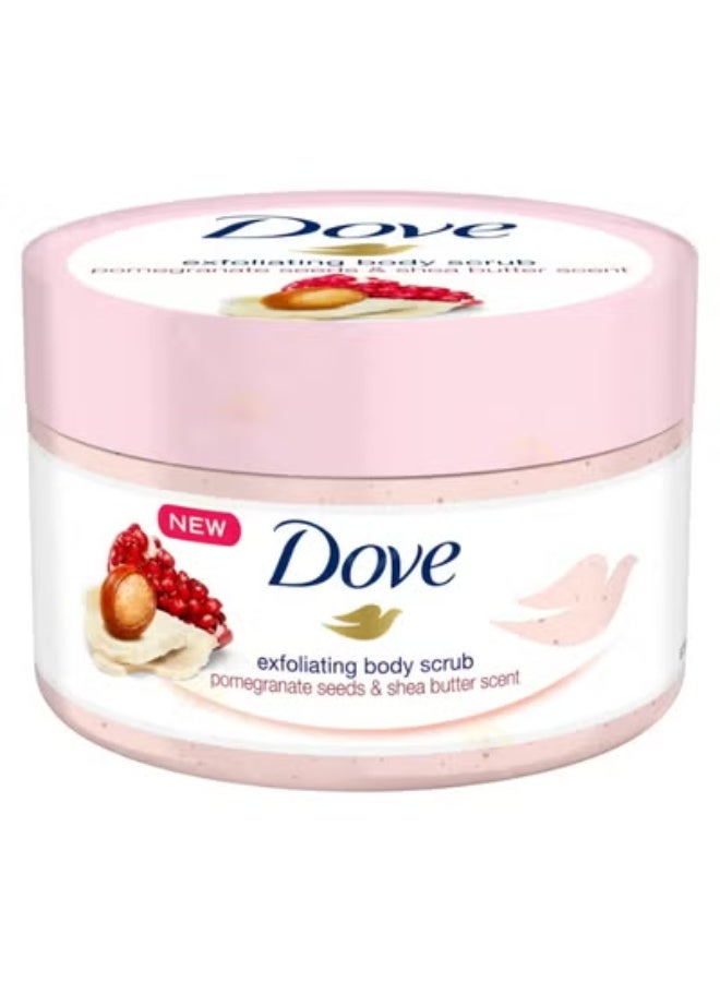 دوف مقشر للجسم، بذور الرمان وزبدة الشيا، مع ربع كريم مرطب، 225 مل - Image 2